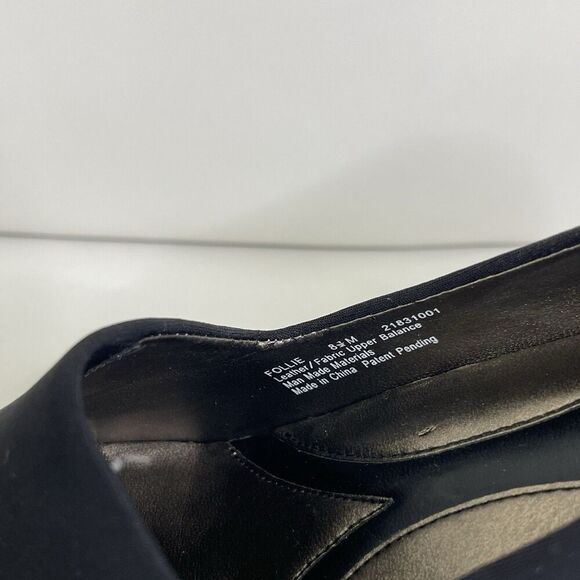 Naturalizer Heeled Loafers Pumps Sz 8.5 Black Leather Block Heels Office Classic - Picture 10 of 16